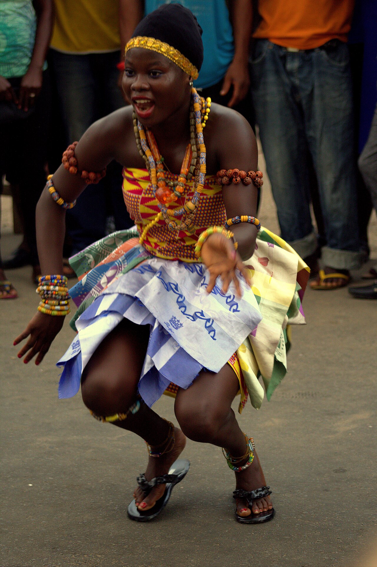 Dancer in kente cloth